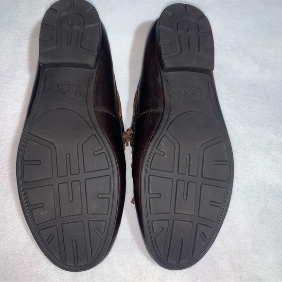 UGG Brown Hendricks Grizzly Mens Size 12 Slip On Driving Loafer Moccasin - Picture 6 of 11